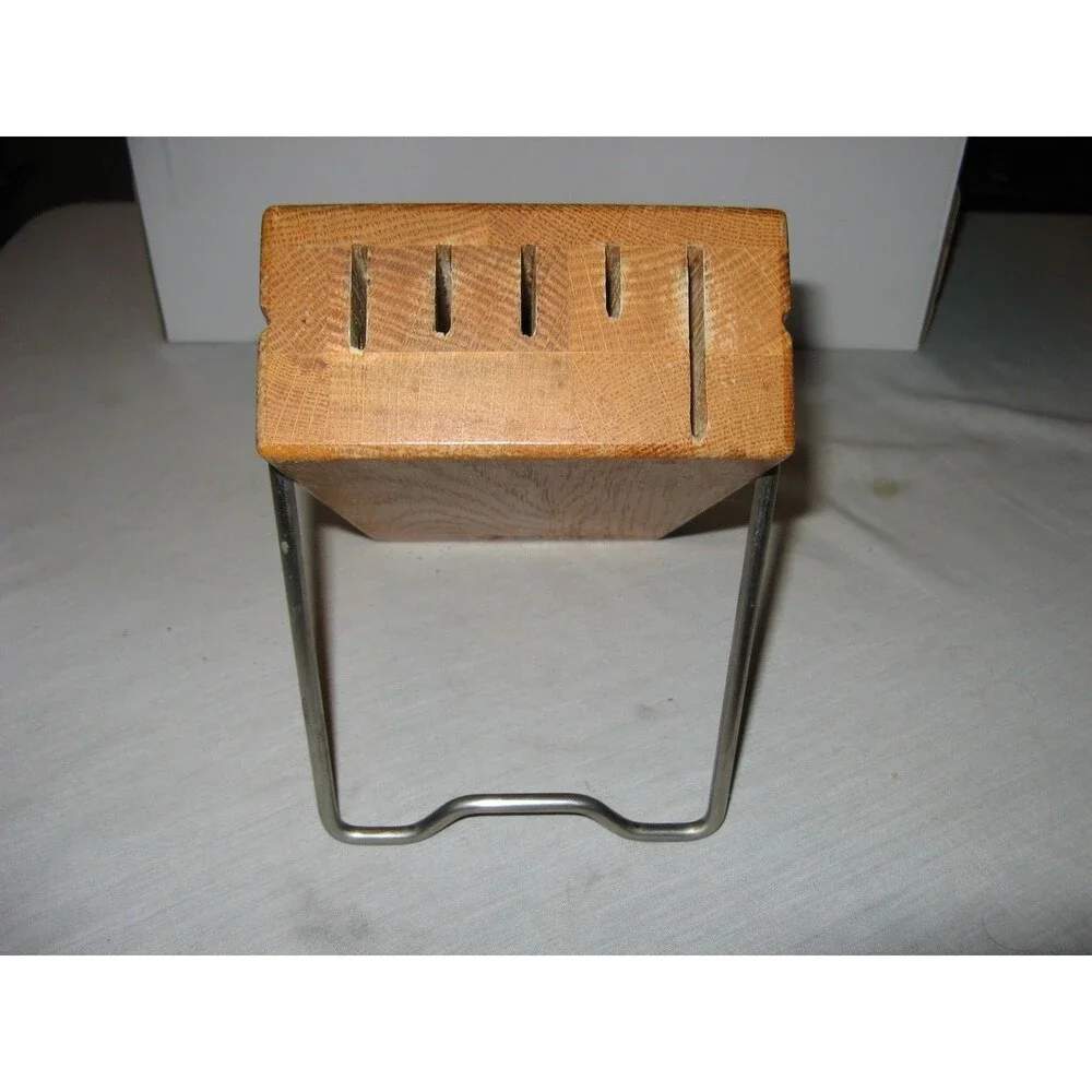 Cutco Wooden 5 Slot Space Saver Knife Block With Folding Stand